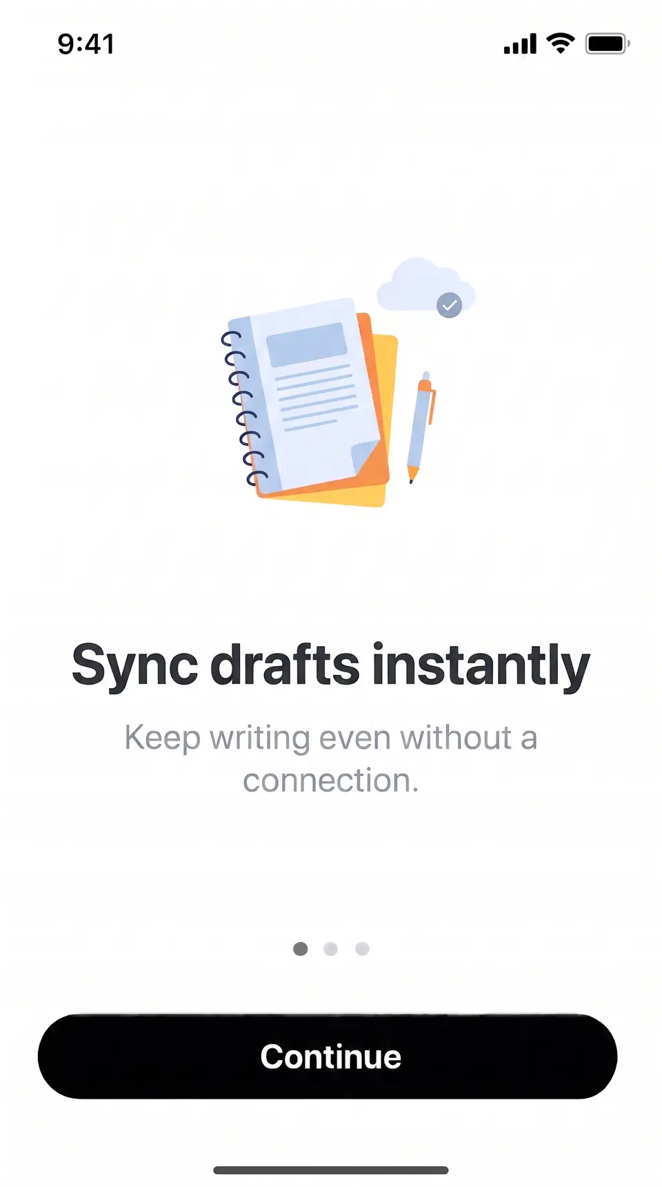 After: "Sync drafts instantly"