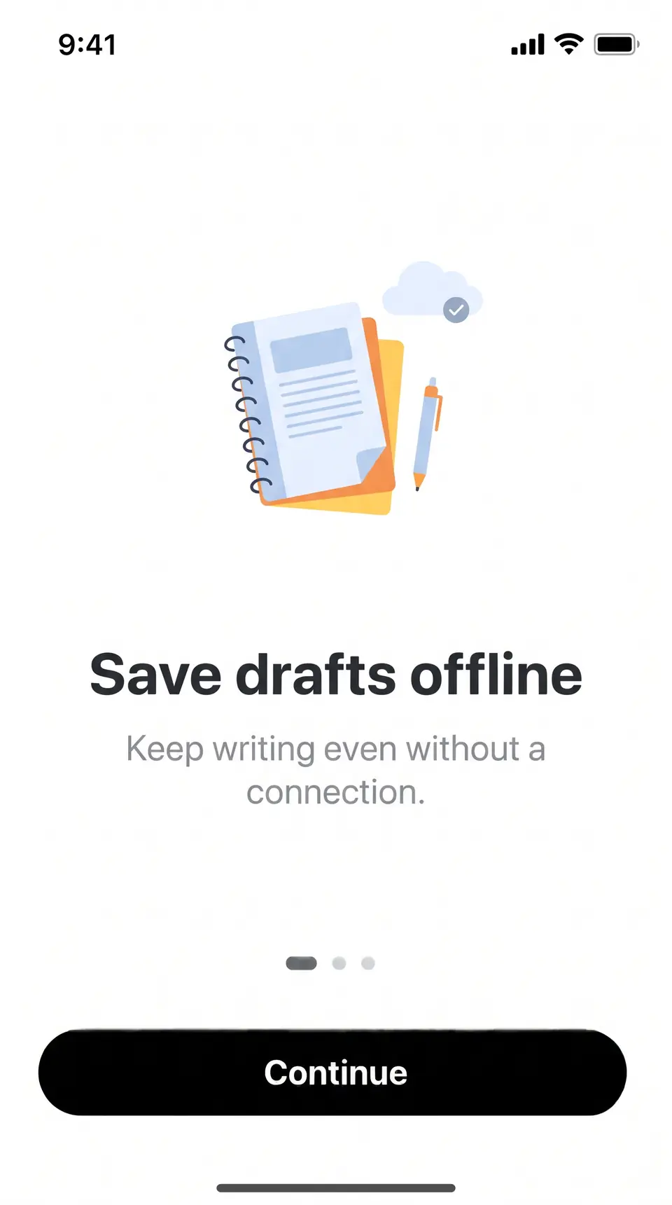 Before: "Save drafts offline"